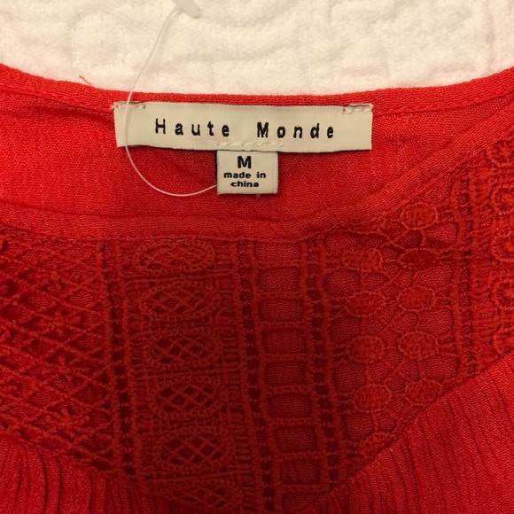 NWT Haute Monde Boho Cold Shoulder Medium Blouse - Picture 5 of 6